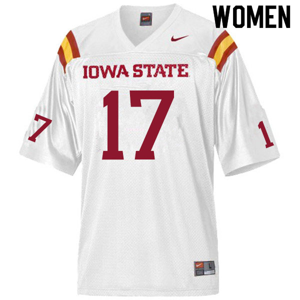 Iowa State Cyclones Women's #17 Shane Starcevich Nike NCAA Authentic White College Stitched Football Jersey TR42F87HU